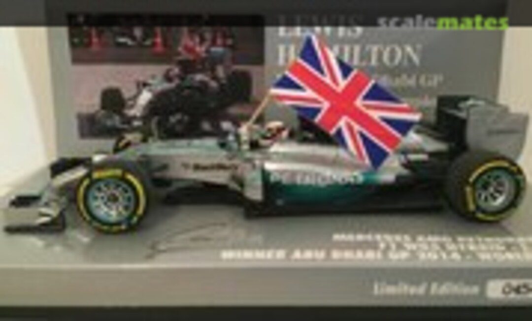 1:43 Mercedes AMG Petronas F1 Team W05 Hybrid Lewis Hamilton Winner Abu Dhabi GP 2014 - World Champion (Minichamps 410140544)