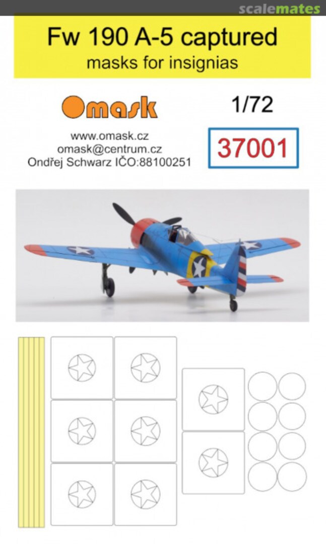 Boxart Fw 190 A-5 Captured Mask 37001 Omask Boxart Fw 190 A-5 Captured Mask 37001 Omask