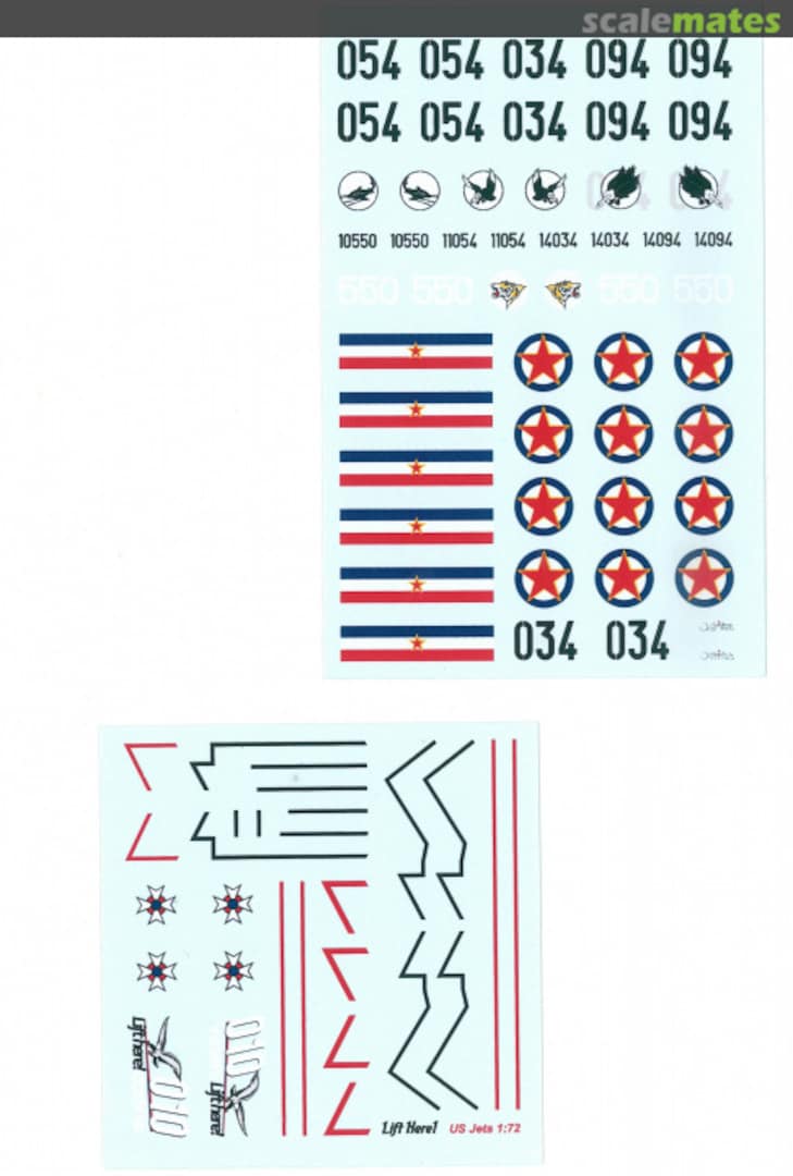 Contents US Jets I -reissue of B72-LH (B-72LH) 761-LH Lift Here Decals Contents US Jets I -reissue of B72-LH (B-72LH) 761-LH Lift Here Decals
