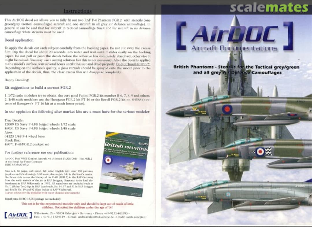 Boxart British Phantoms: Stencils for the Tactical Grey/Green and all Grey Air Defence camouflages 173001 AirDOC Boxart British Phantoms: Stencils for the Tactical Grey/Green and all Grey Air Defence camouflages 173001 AirDOC