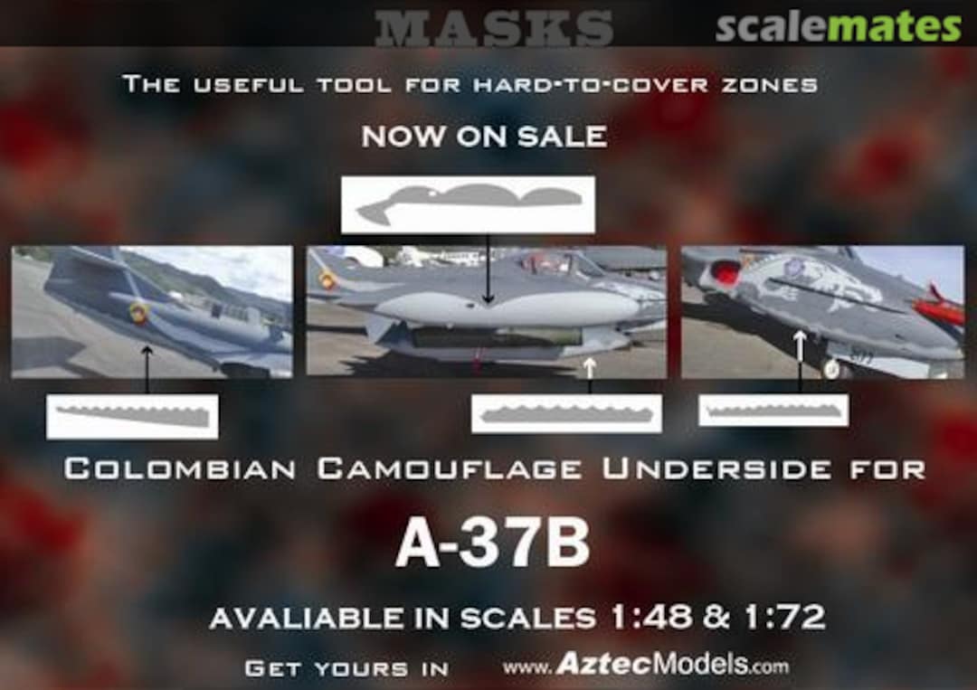 Boxart Colombian A-37 Dragon Scheme Mask M48-001 Aztec Models