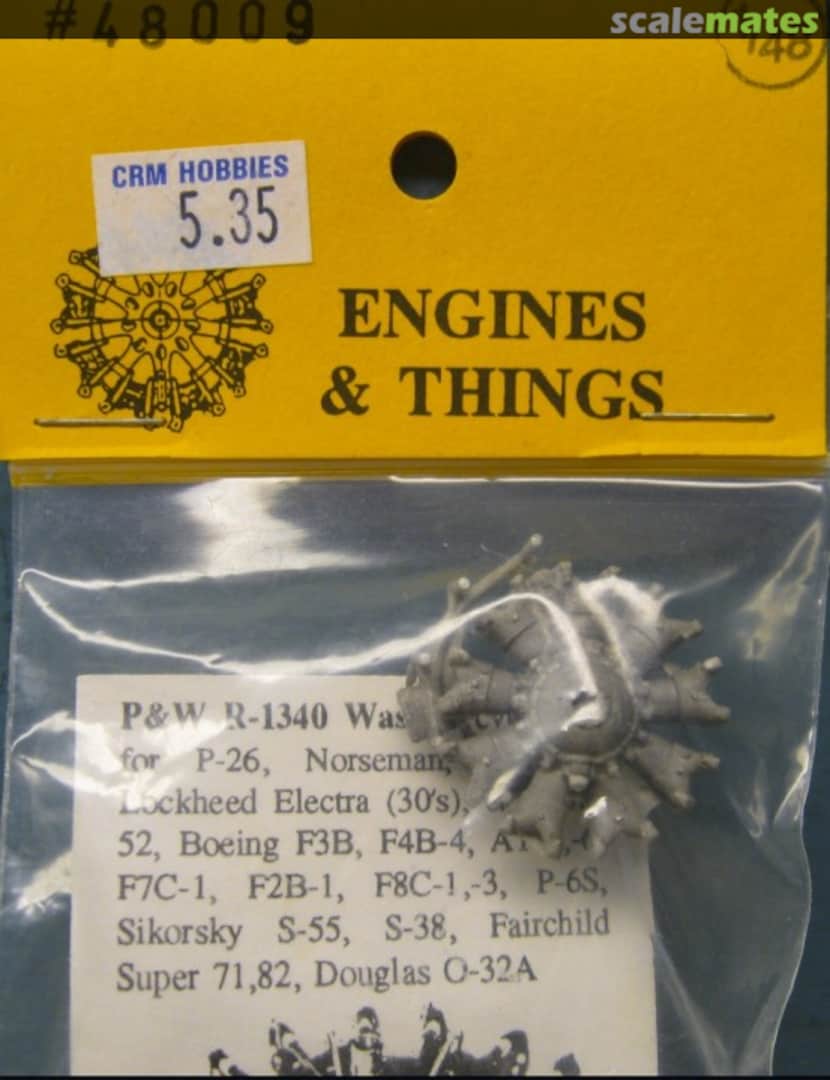 Boxart Pratt & Whitney R-1340 Wasp 9 cyl. Radial 48009 Engines & Things Boxart Pratt & Whitney R-1340 Wasp 9 cyl. Radial 48009 Engines & Things