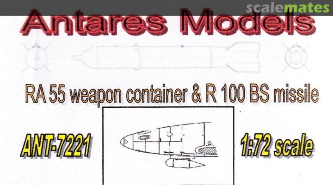Boxart RA-55 weapon container and R-100 BS missile ANT-7221 Antares Models Boxart RA-55 weapon container and R-100 BS missile ANT-7221 Antares Models