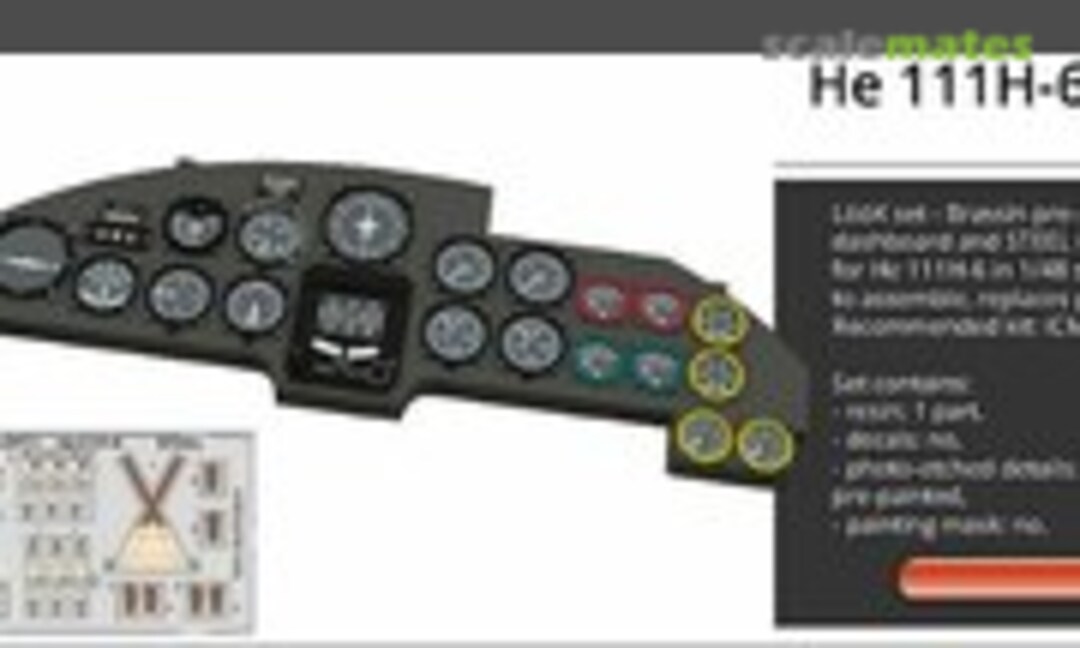 1:48 He 111H-6 Dashboard & Seatbelts (Eduard 644073) 644073