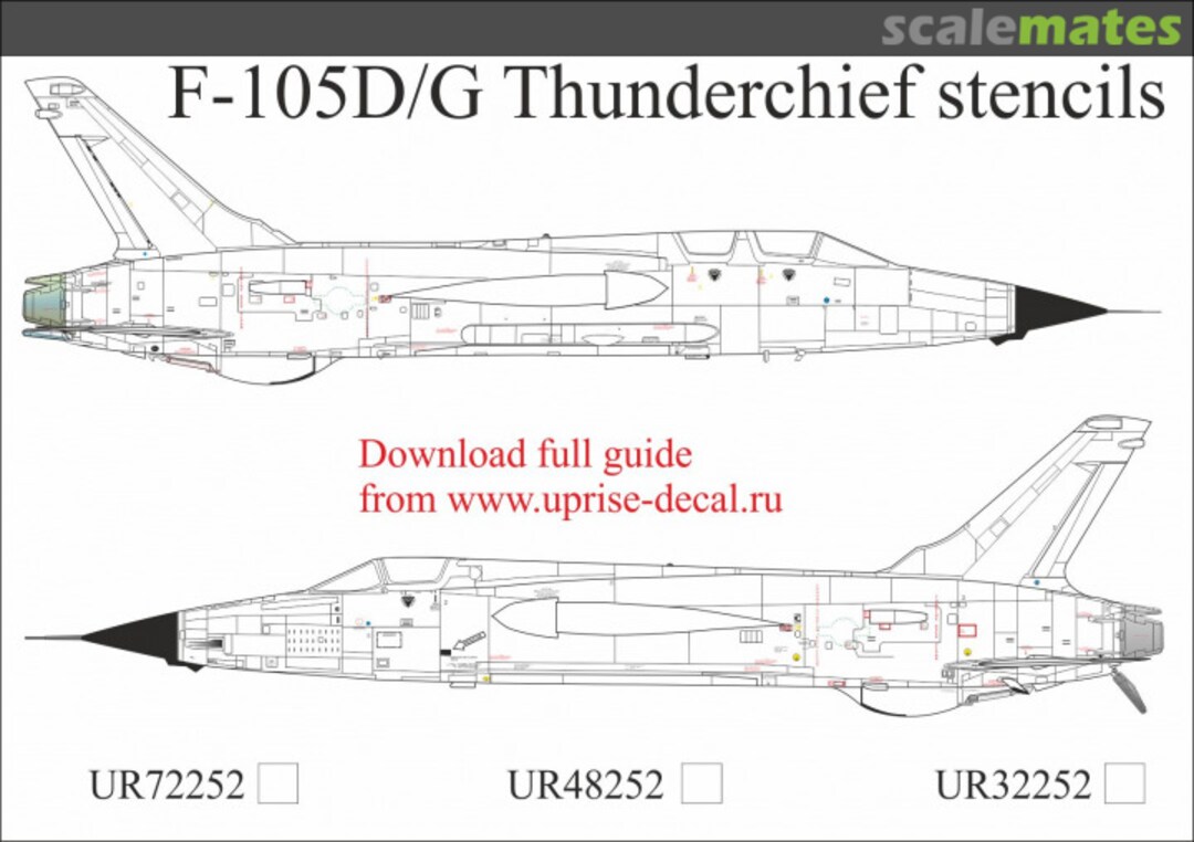 Boxart F-105D/G Thunderchief stencils FFA (removable film) UR48252 UpRise Decal Boxart F-105D/G Thunderchief stencils FFA (removable film) UR48252 UpRise Decal