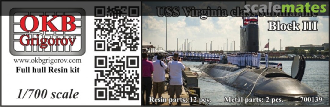 Boxart USS Virginia class submarine Block III 700139 OKB Grigorov Boxart USS Virginia class submarine Block III 700139 OKB Grigorov