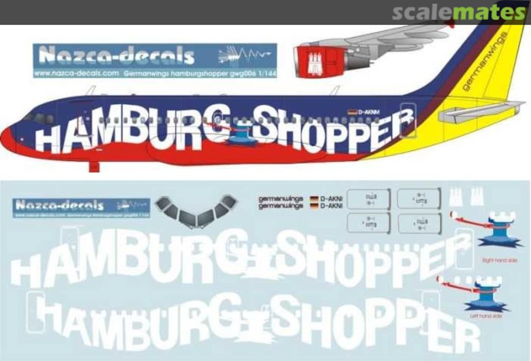 Boxart Airbus A319-112 GWG006 Nazca decals Boxart Airbus A319-112 GWG006 Nazca decals