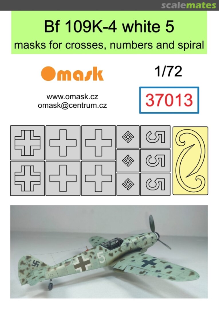 Boxart Bf 109K-4 White 5 (Masks For Crosses, Numbers And Spiral) 37013 Omask