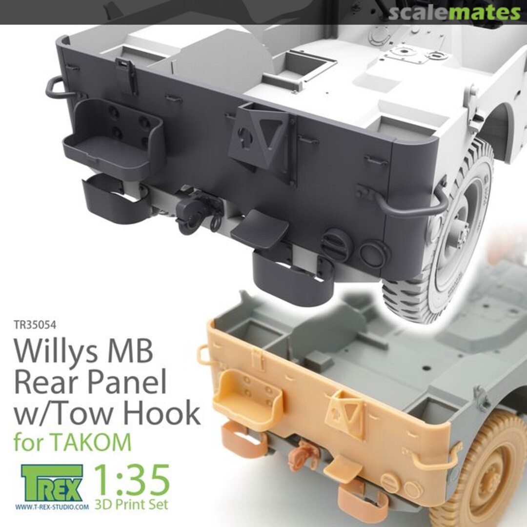 Boxart Willys MB Rear Panel w/Tow Hook set TR35054 T-Rex Studio Boxart Willys MB Rear Panel w/Tow Hook set TR35054 T-Rex Studio