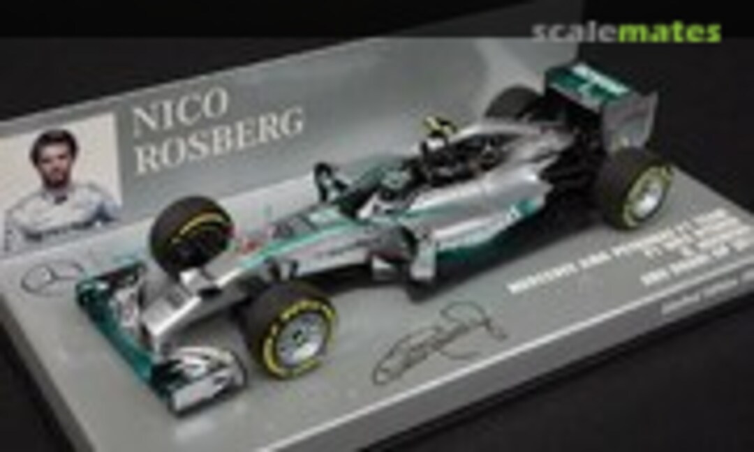 1:43 Mercedes AMG Petronas F1 Team W05 Hybrid Nico Rosberg Abu Dhabi GP 2014 (Minichamps 410140406)