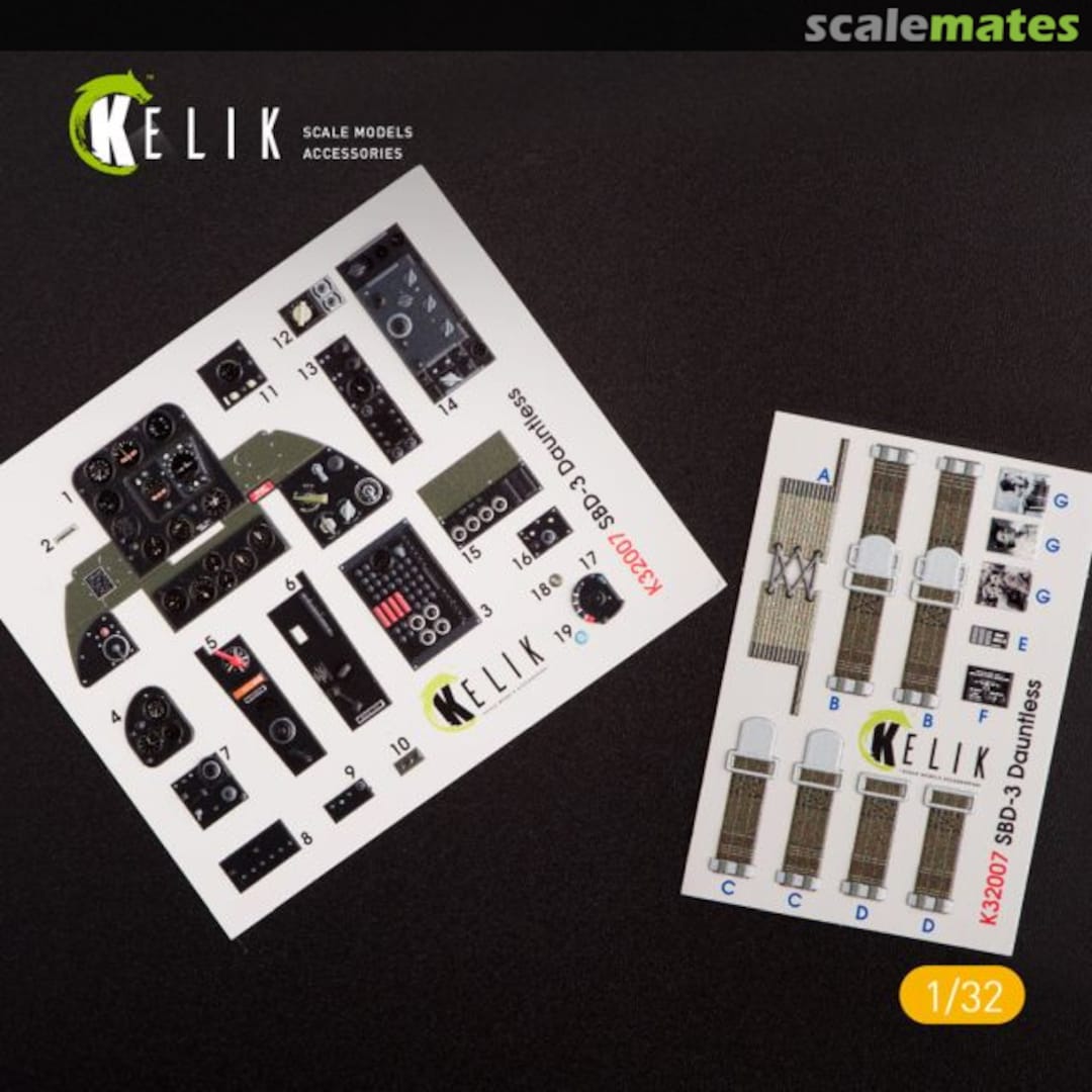 Boxart SBD-3 Dauntless - interior 3D decals K32007 Kelik Boxart SBD-3 Dauntless - interior 3D decals K32007 Kelik