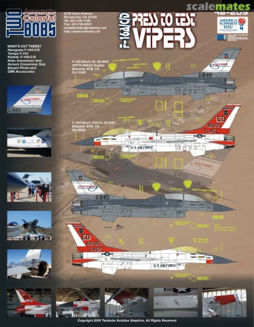 Boxart F-16A/C/D Press to Test Vipers 48-209 TwoBobs Aviation Graphics Boxart F-16A/C/D Press to Test Vipers 48-209 TwoBobs Aviation Graphics