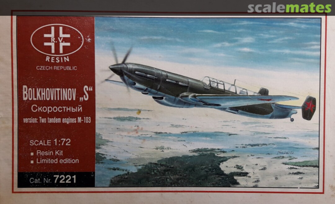 Boxart Bolkhovitinov Type "S" (two tandem M103 engines) 7221 R.V. Resin Boxart Bolkhovitinov Type "S" (two tandem M103 engines) 7221 R.V. Resin
