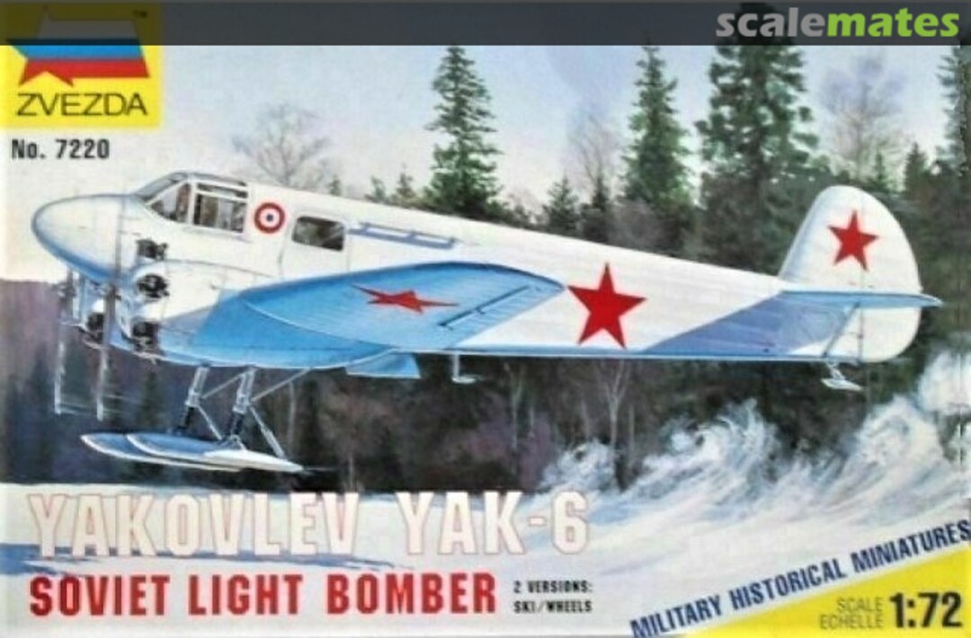 Boxart Yakovlev Yak-6 7220 Zvezda Boxart Yakovlev Yak-6 7220 Zvezda