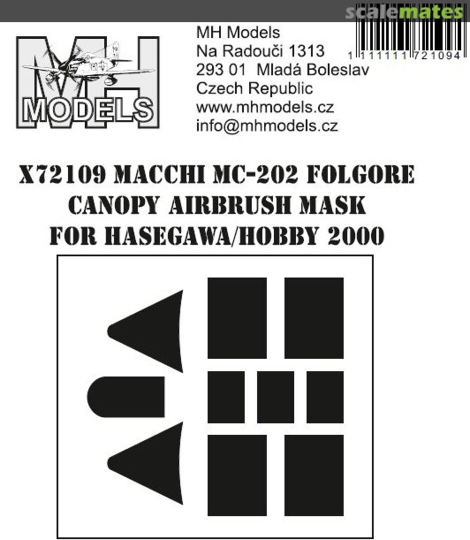 Boxart Macchi MC-202 Folgore Canopy Airbrush Mask X72109 MH Models Boxart Macchi MC-202 Folgore Canopy Airbrush Mask X72109 MH Models