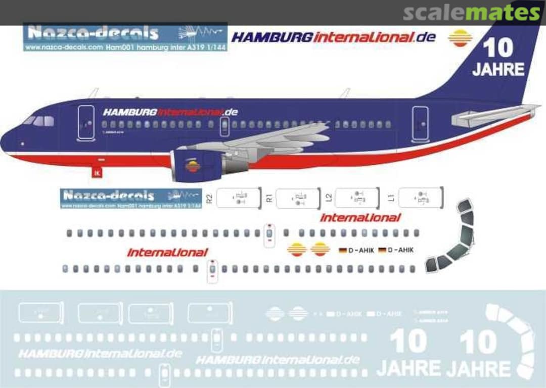 Boxart Airbus A319-112 HAM001 Nazca decals Boxart Airbus A319-112 HAM001 Nazca decals