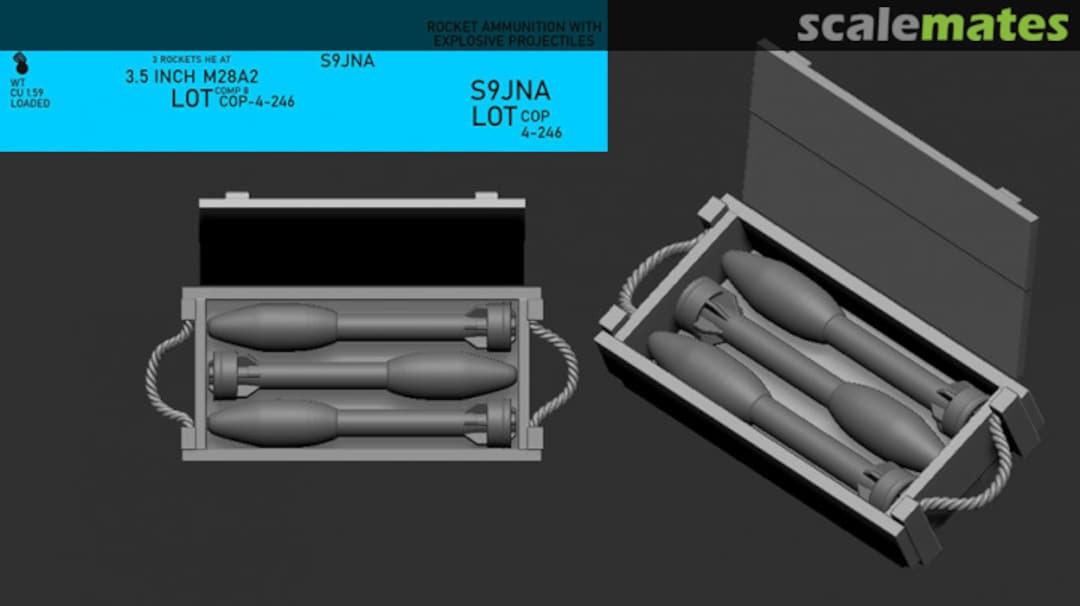 Boxart Box with 3.5" Ammunition for M20A Super Bazooka + decals A006-D Firma49 Boxart Box with 3.5" Ammunition for M20A Super Bazooka + decals A006-D Firma49