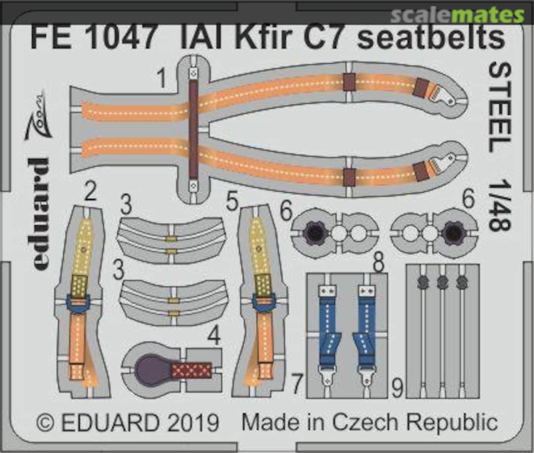 Boxart IAI Kfir C7 seatbelts FE1047 Eduard Boxart IAI Kfir C7 seatbelts FE1047 Eduard