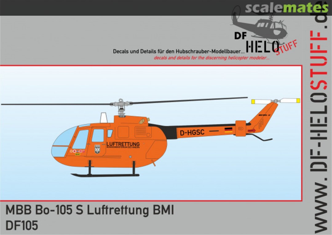 Boxart Bo-105S / CBS Luftrettung BMI DF10587 DF HeloStuff Boxart Bo-105S / CBS Luftrettung BMI DF10587 DF HeloStuff