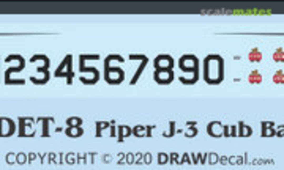 1:72 Piper J-3 Cub Basic Markings (Draw Decal 72-DET-08) 72-DET-08