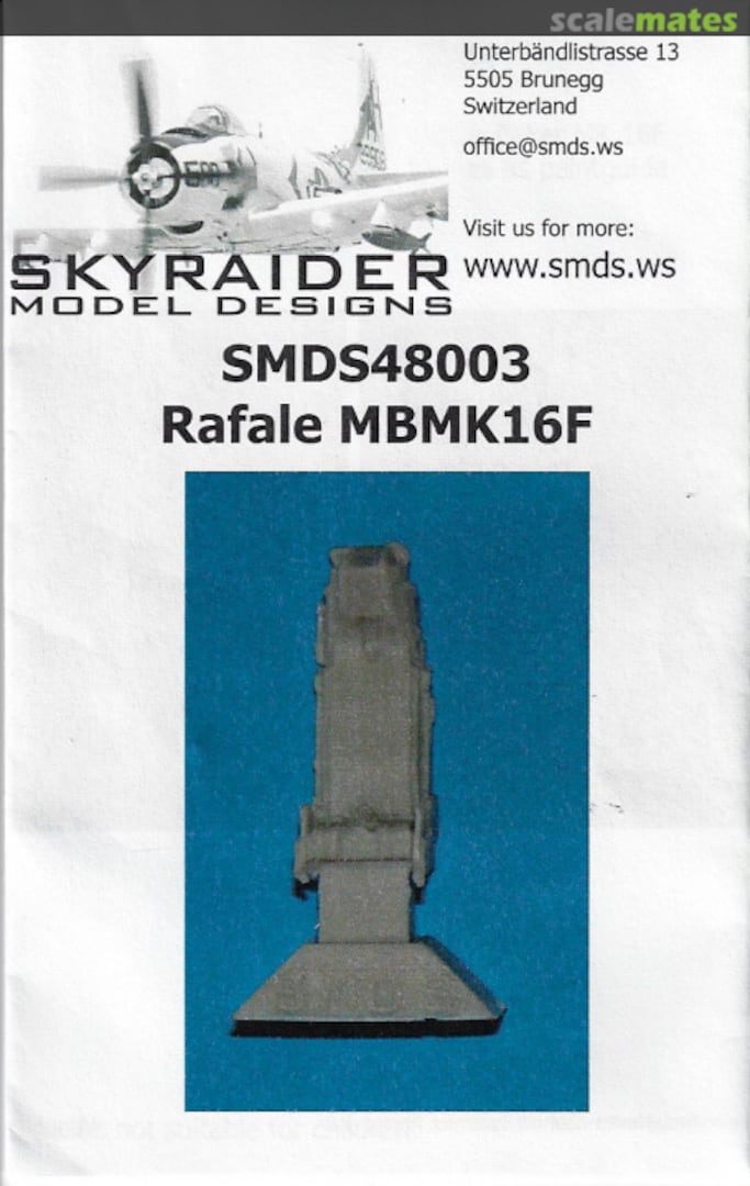 Boxart Rafale MBMK16F SMDS48003 Skyraider Model Designs Boxart Rafale MBMK16F SMDS48003 Skyraider Model Designs