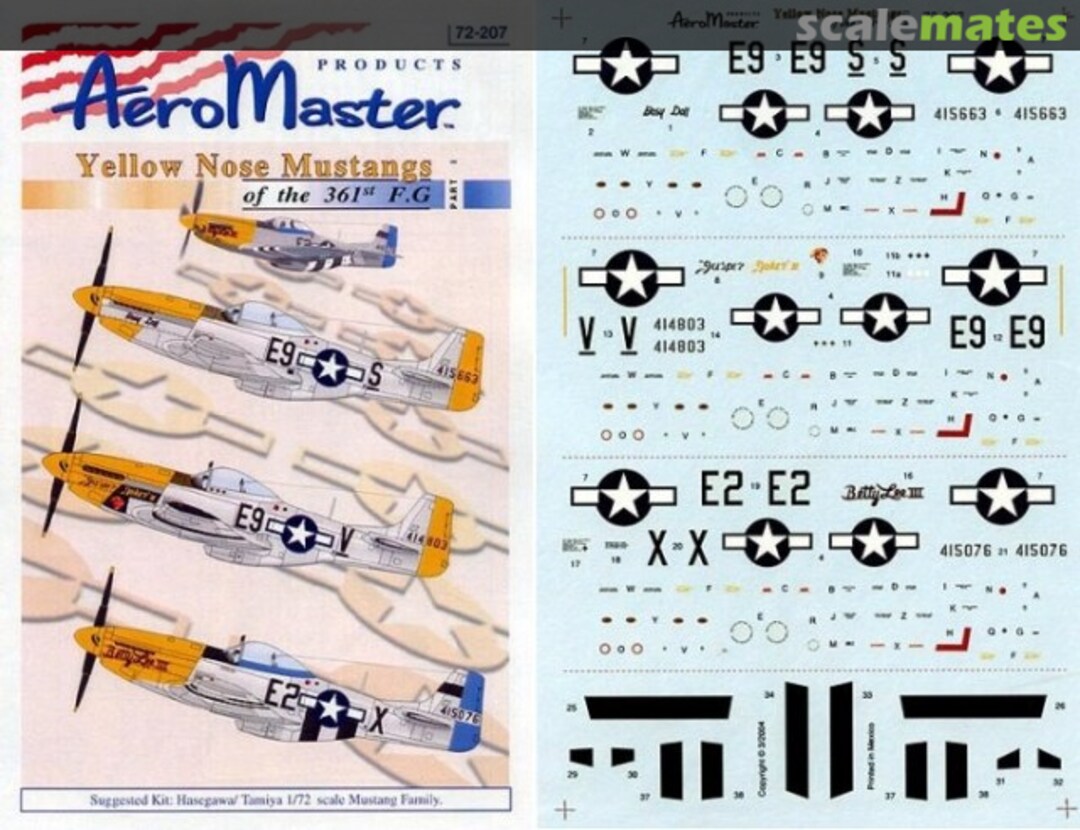 Boxart Yellow Nose Mustangs of the 361st F.G Part I 72-207 AeroMaster