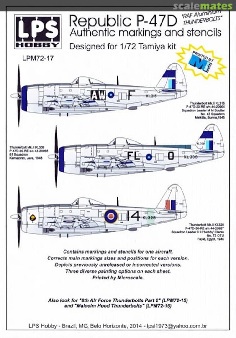 Boxart Republic P-47D LPM72-17 LPS Hobby Boxart Republic P-47D LPM72-17 LPS Hobby
