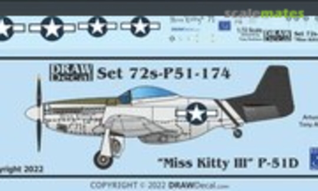 1:72 “Miss Kitty III” P-51D (Draw Decal 72-P51-174) 72-P51-174