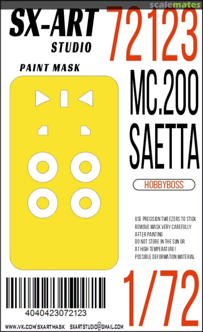 Boxart MC.200 Saetta masks 72123 SX-Art Boxart MC.200 Saetta masks 72123 SX-Art