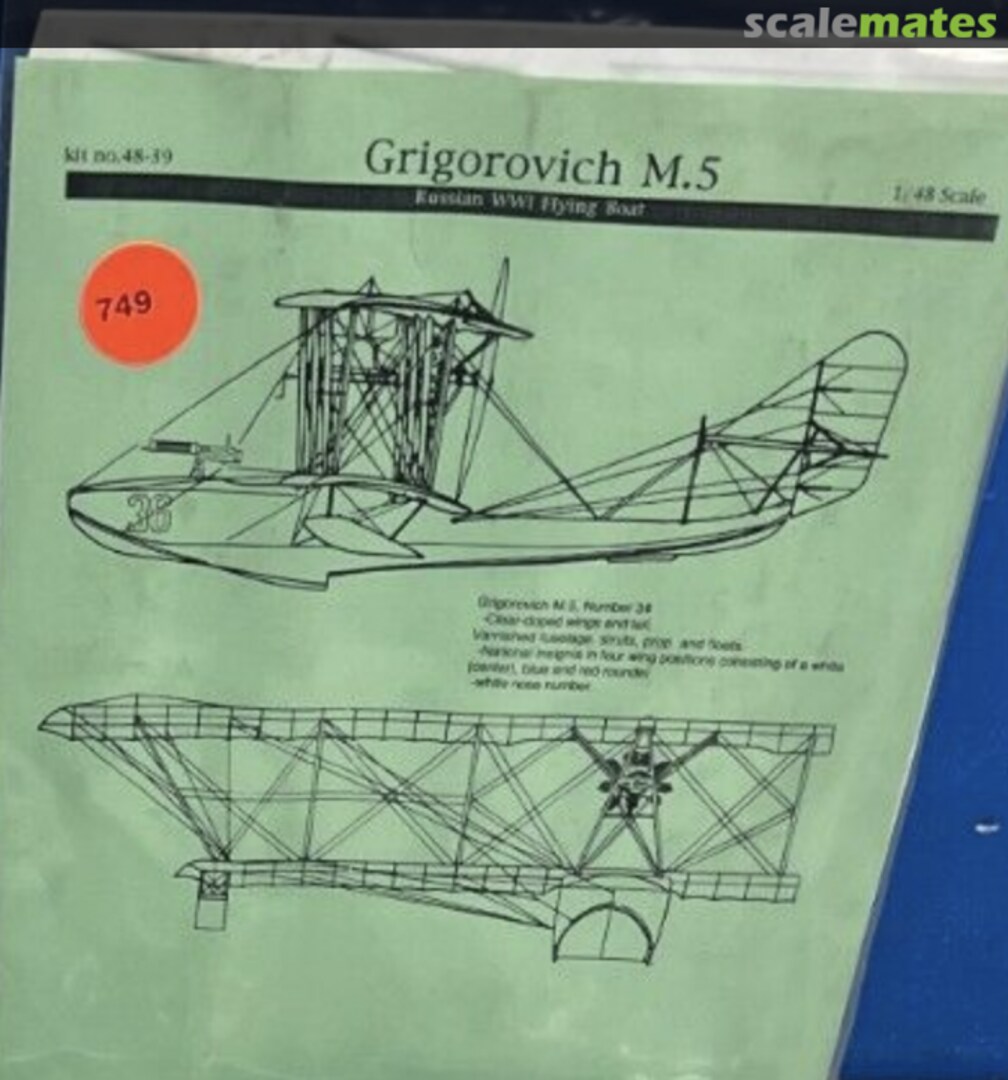Boxart Grigorovich M-5 48-39 Sierra Scale Models Boxart Grigorovich M-5 48-39 Sierra Scale Models