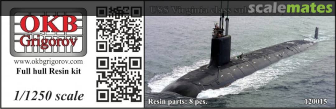 Boxart USS Virginia class submarine, Block I-II 120015 OKB Grigorov Boxart USS Virginia class submarine, Block I-II 120015 OKB Grigorov