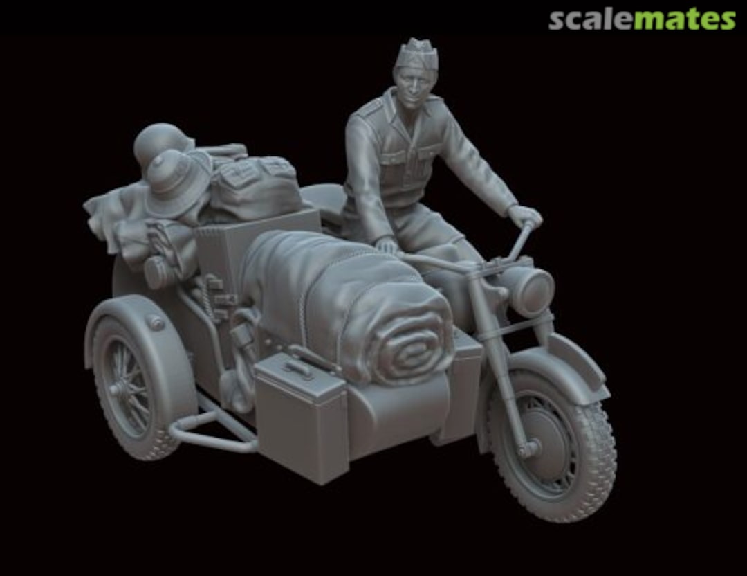 Boxart Military BMW R75 with sidecar and DAK soldier M72004 White Stork Miniatures Boxart Military BMW R75 with sidecar and DAK soldier M72004 White Stork Miniatures