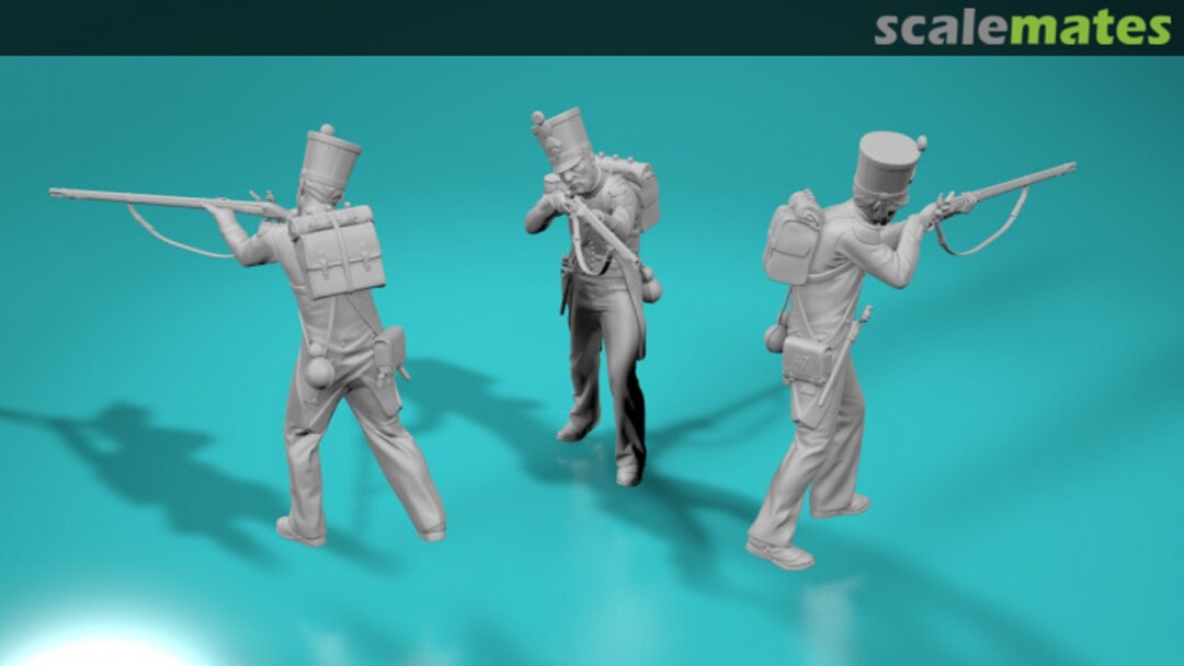 Boxart Wojna na płw. iberyjskim - Strzelec napoleoński (fusilier) - poza nr 1 99203607-72 EMP3d Boxart Wojna na płw. iberyjskim - Strzelec napoleoński (fusilier) - poza nr 1 99203607-72 EMP3d