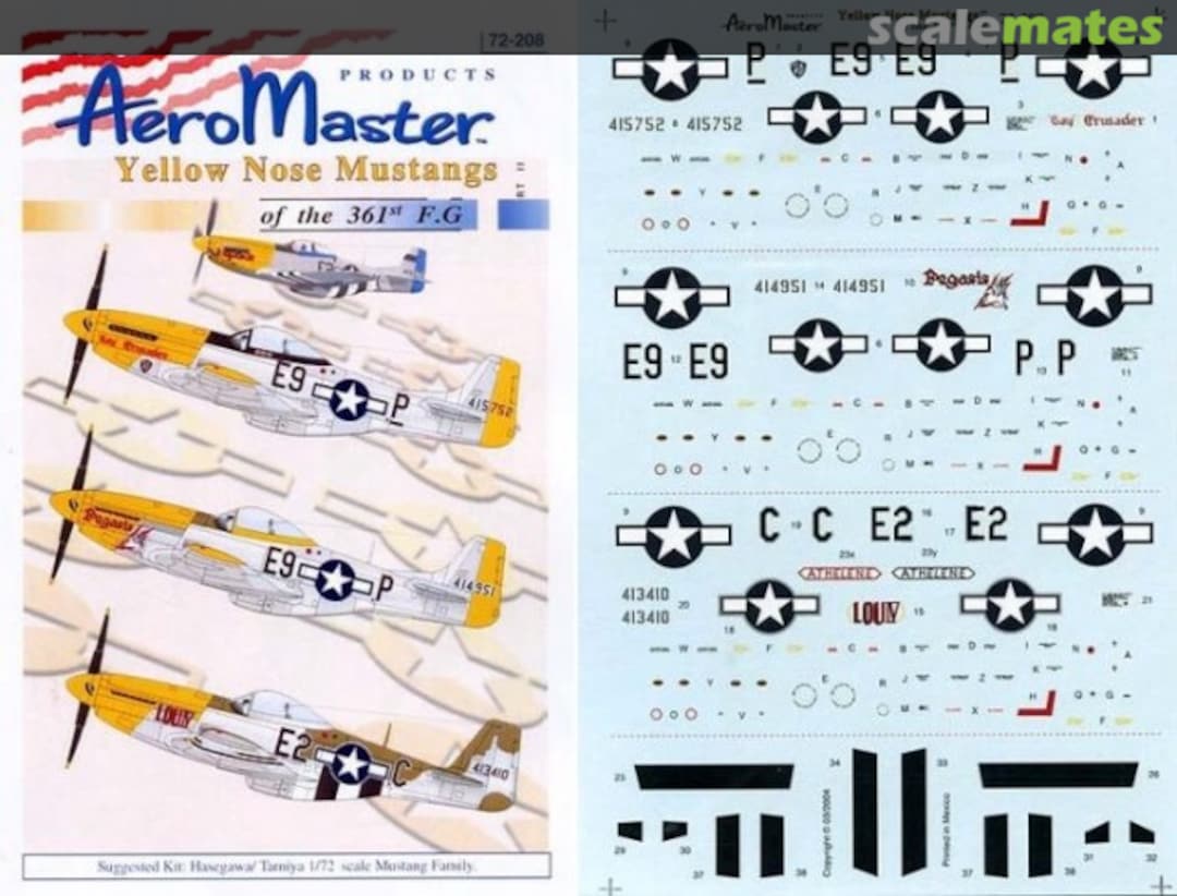 Boxart Yellow Nose Mustangs of the 361st F.G Part II 72-208 AeroMaster Boxart Yellow Nose Mustangs of the 361st F.G Part II 72-208 AeroMaster