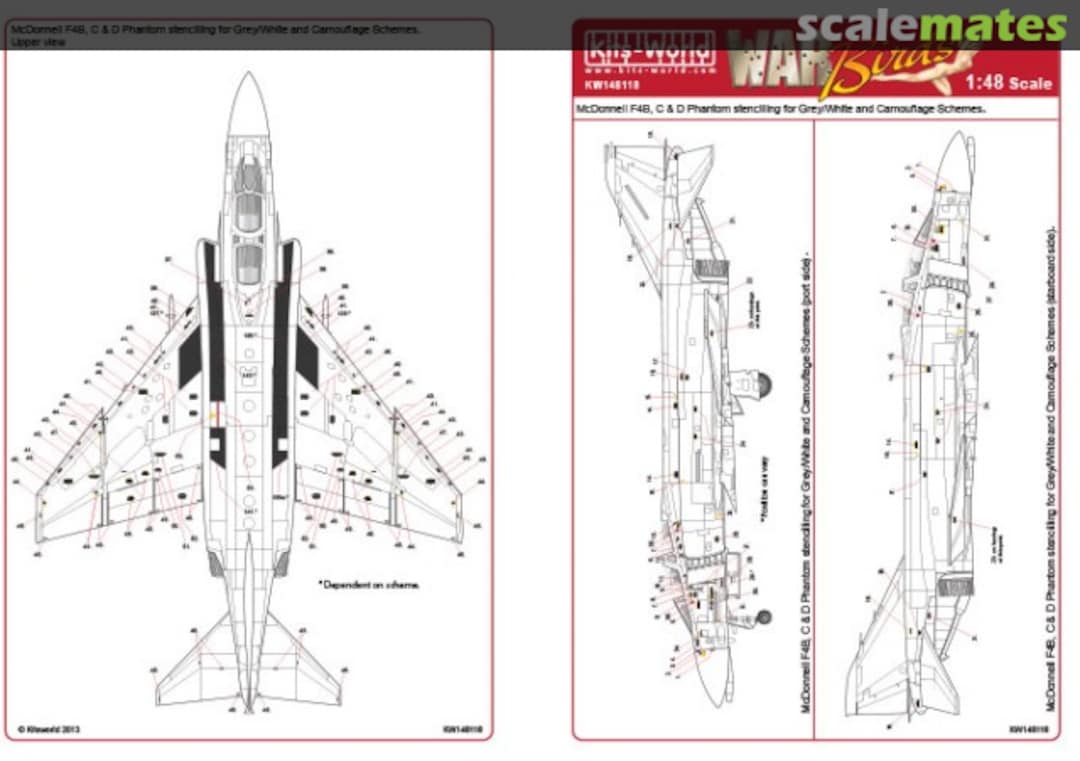 Boxart McDonnell Phantom F-4B, C and D Phantom Data Stencilling KW148118 Kits-World Boxart McDonnell Phantom F-4B, C and D Phantom Data Stencilling KW148118 Kits-World