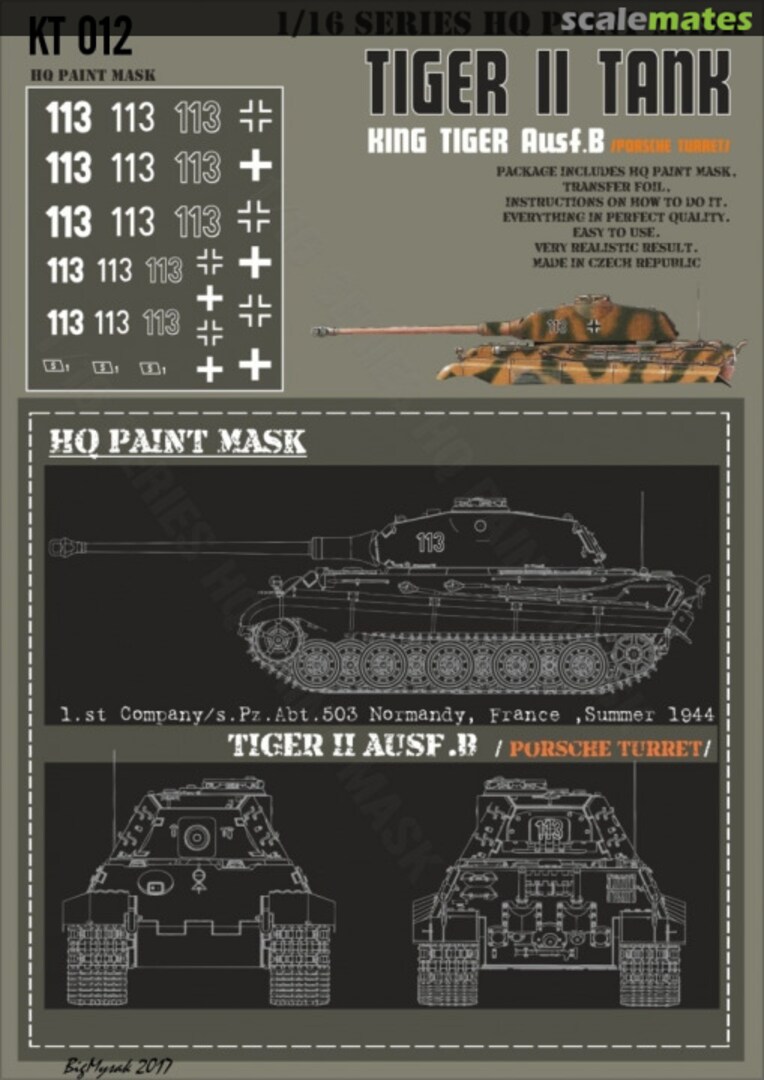 Boxart Kingtiger 1.st Company/s.Pz.abt.503 Normandy Summer 1944 Paint Mask KT 012 HQ-Masks