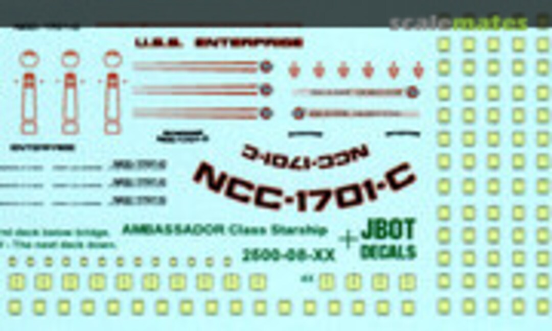 1:2500 Ambassador Class Starship Decals (JBOT Decals 2500-08-84) 2500-08-84