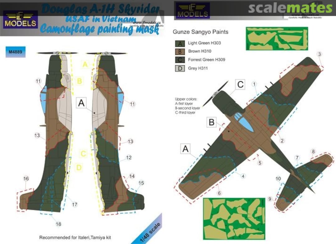 Boxart Douglas A-1H Skyraider USAF in Vietnam M4889 LF Models Boxart Douglas A-1H Skyraider USAF in Vietnam M4889 LF Models