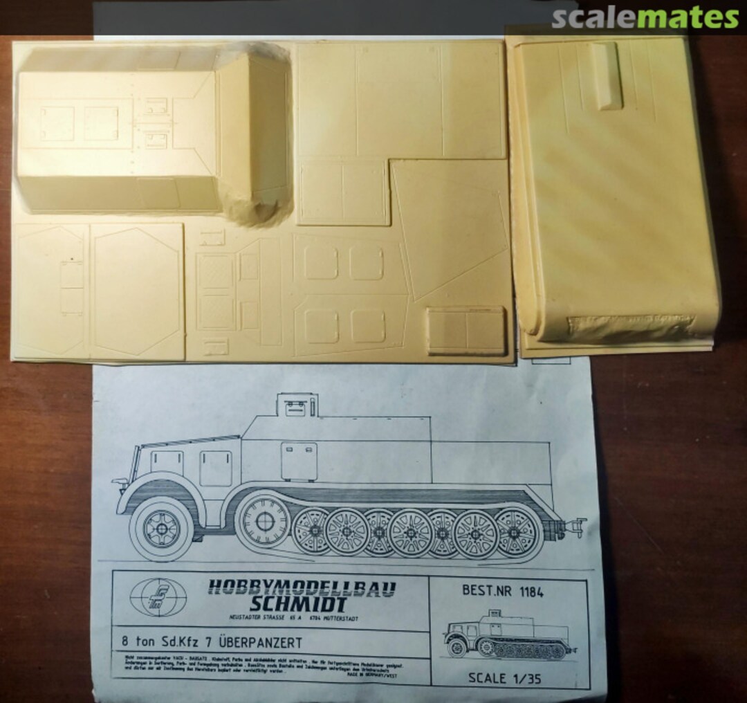 Boxart 8 ton Sd.Kfz 7 Uberpanzert 1184 Hobbymodellbau Schmidt Boxart 8 ton Sd.Kfz 7 Uberpanzert 1184 Hobbymodellbau Schmidt