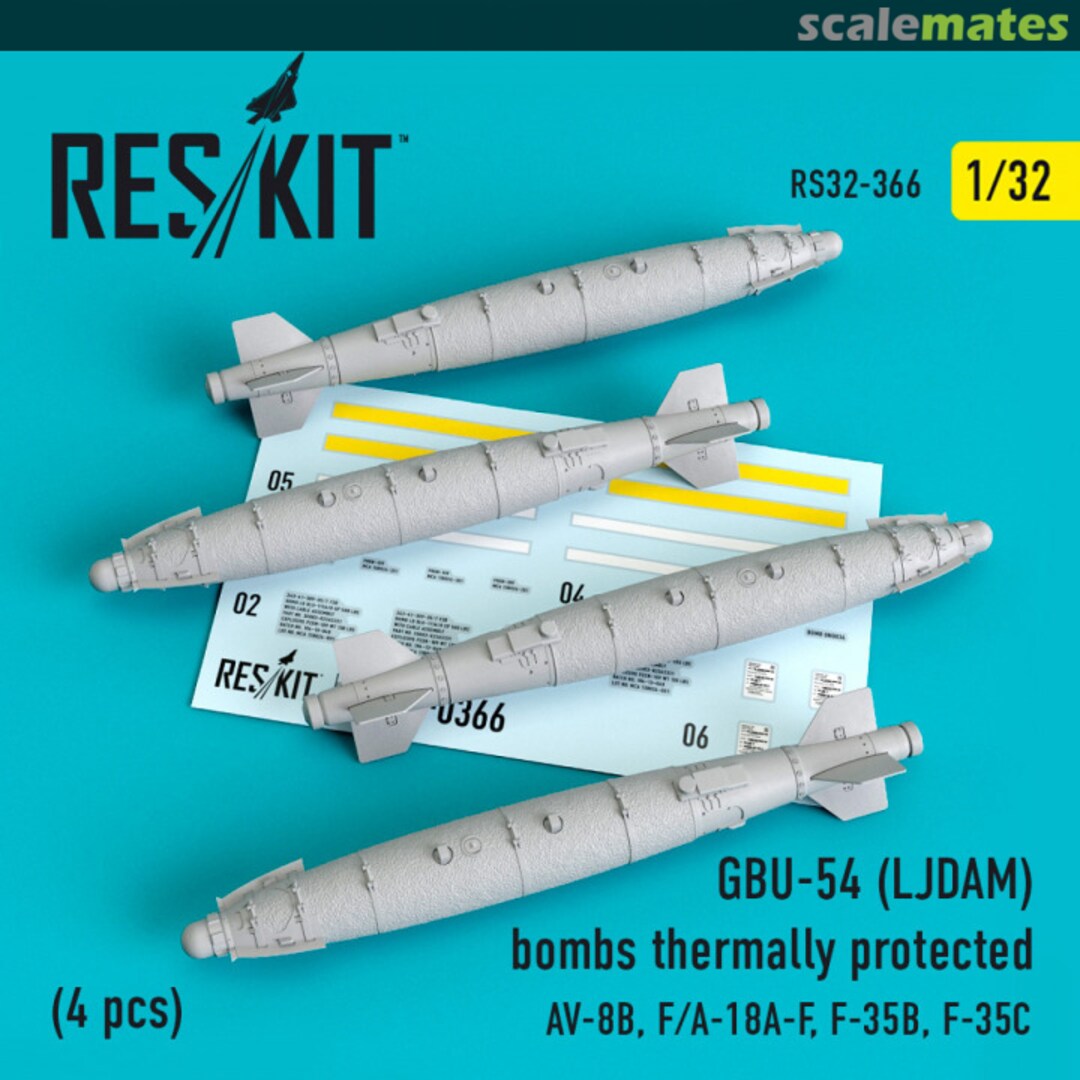 Boxart GBU-54 (LJDAM) bombs thermally protected RS32-0366 ResKit Boxart GBU-54 (LJDAM) bombs thermally protected RS32-0366 ResKit