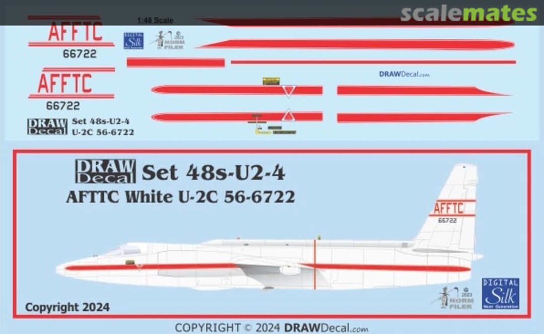 Boxart AFFTC White Lockheed U-2C 56-6722 48-U2-4 Draw Decal