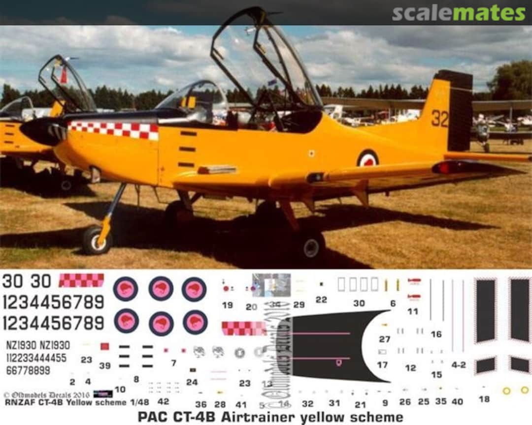 Boxart RNZAF PAC CT-4B Airtrainer Yellow scheme OMD0371 Oldmodels Decals Boxart RNZAF PAC CT-4B Airtrainer Yellow scheme OMD0371 Oldmodels Decals