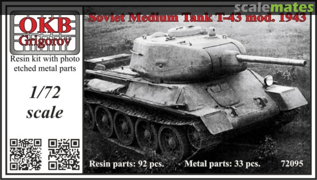 Boxart T-43 mod.1943 72095 OKB Grigorov Boxart T-43 mod.1943 72095 OKB Grigorov