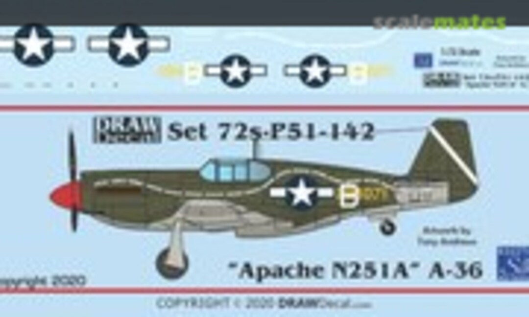 1:72 “Apache N251A” A-36 (Draw Decal 72-P51-142) 72-P51-142