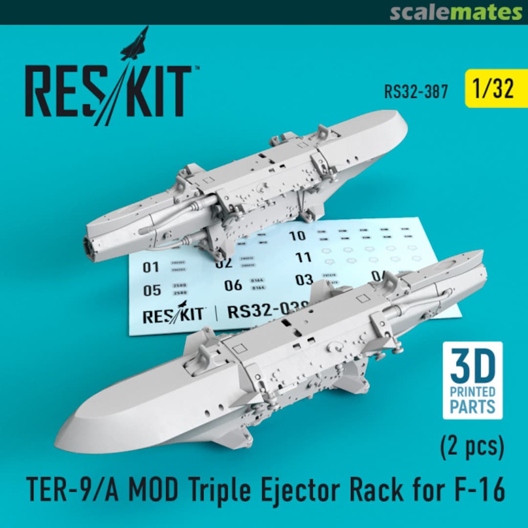 Boxart TER-9/A MOD Triple Ejector Rack for F-16 RS32-0387 ResKit Boxart TER-9/A MOD Triple Ejector Rack for F-16 RS32-0387 ResKit