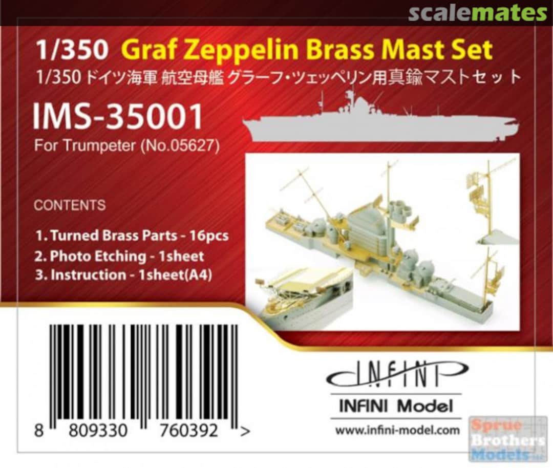 Boxart DKM Graf Zeppelin Brass Mast Set IMS-35001 INFINI Model Boxart DKM Graf Zeppelin Brass Mast Set IMS-35001 INFINI Model