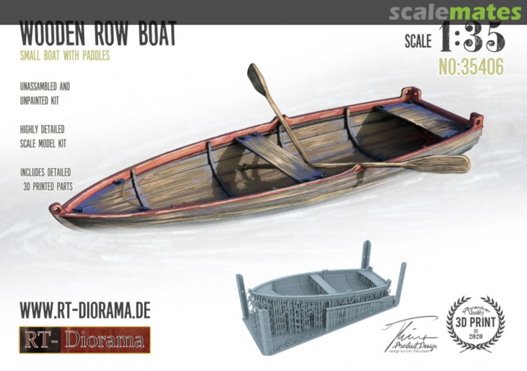 Boxart 3D Resin Print: Wooden Row Boat 35406 RT-Diorama Boxart 3D Resin Print: Wooden Row Boat 35406 RT-Diorama