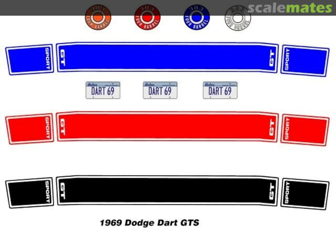 Boxart 1969 Dodge Dart GTS Rear Striping Best Hobby Decals Boxart 1969 Dodge Dart GTS Rear Striping Best Hobby Decals