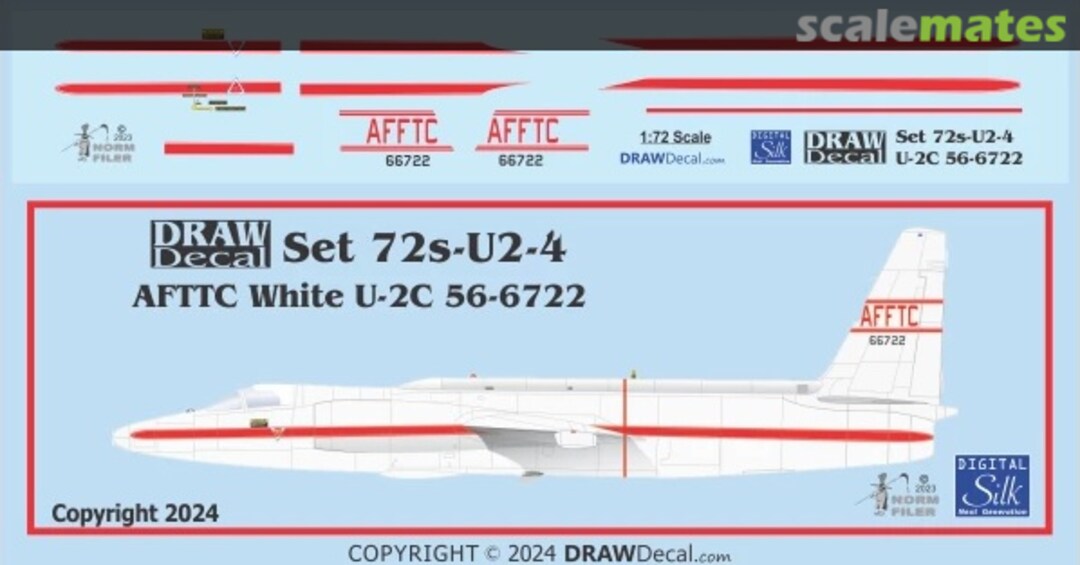 Boxart AFFTC White Lockheed U-2C 56-6722 72-U2-4 Draw Decal