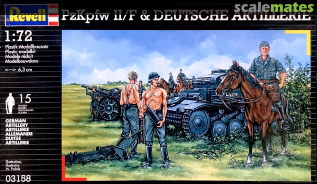 Boxart Pz.Kpfw. II Ausf. F & Deutsche Artillerie 03158 Revell Boxart Pz.Kpfw. II Ausf. F & Deutsche Artillerie 03158 Revell